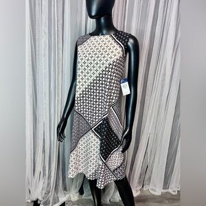 Chaps Monochrome Patterned Dress